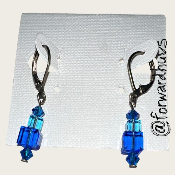 Bundle Sale 3 for $15 | Hand Crafted Blue Bead Earrings – Multi-Tone Beads - Picture 4 of 7